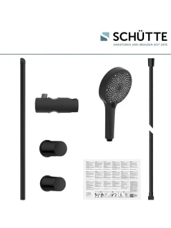 3tlg. Stangenbrause-Set ''Cordoba'' in Schwarz