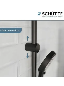 3tlg. Stangenbrause-Set ''Cordoba'' in Schwarz