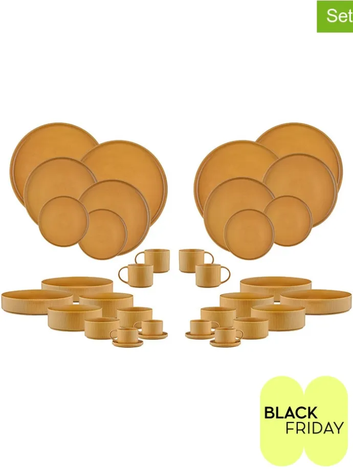 36tlg. Tafelservice "Scandi" in Ocker