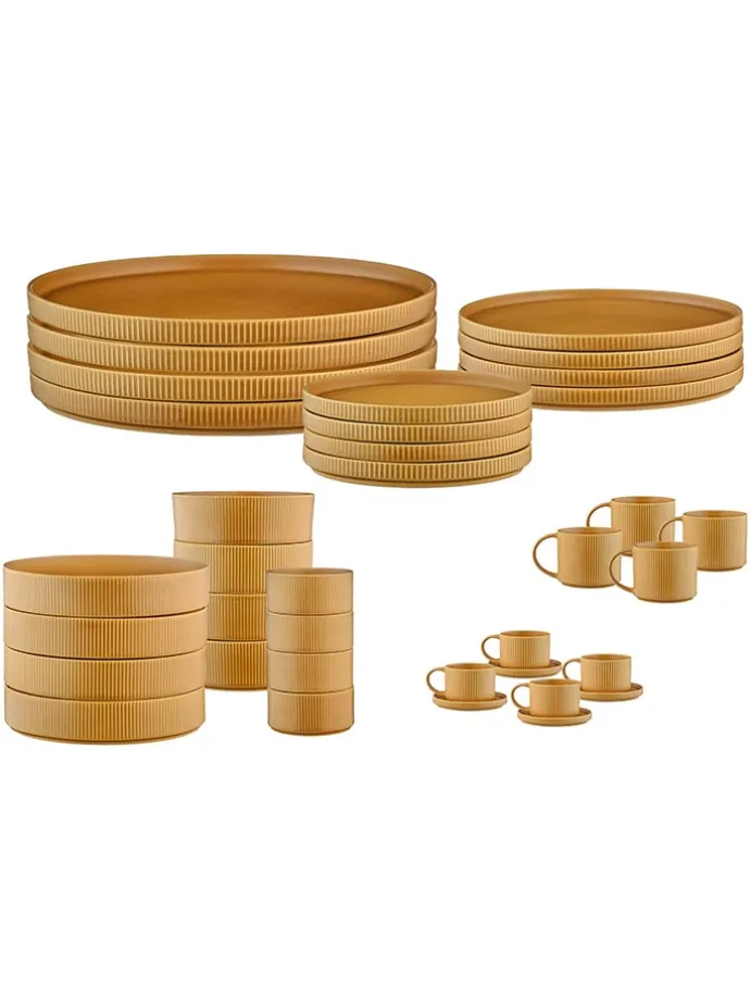36tlg. Tafelservice "Scandi" in Ocker