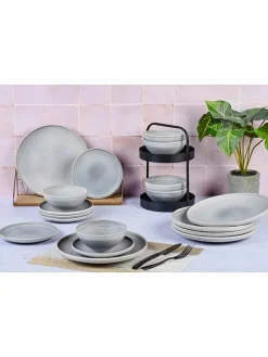 18tlg. Tafelservice "Stone" in Grau