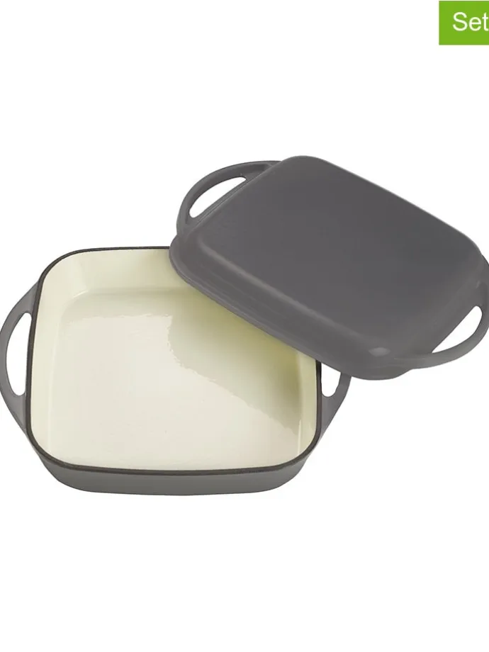 2tlg. Universalbräter mit Deckel in Grau - (B)25,5 x (H)31 x (T)5 cm