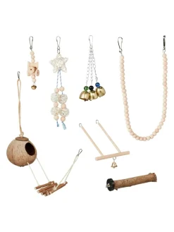 7-tlg. Vogelspielzeug in Natur