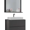 3-tlg. Waschplatz Waschtisch Lendas M Schublade in Anthrazit