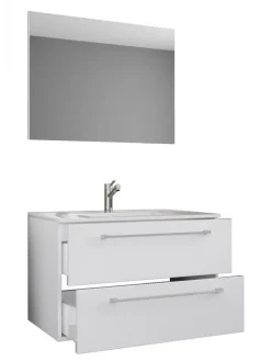 3-tlg. Waschplatz Waschtisch Badinos Schublade SP in Weiß