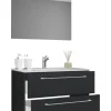 3-tlg. Waschplatz Waschtisch Badinos Schublade SP in Schwarz