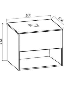 2-tlg. Waschtisch Waschplatz Badmöbel Lendas II in Honig-Eiche
