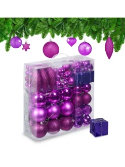 110-tlg. Weihnachtskugeln Set in Pink