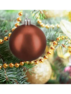 100-tlg. Weihnachtskugeln Set in Braun