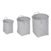 3tlg. Wäschekorb Set in Weiß/ Grau