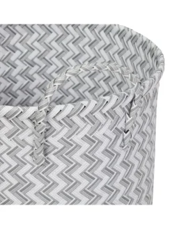 3tlg. Wäschekorb Set in Weiß/ Grau