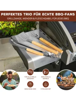 3tlg-Set Grillbesteck
