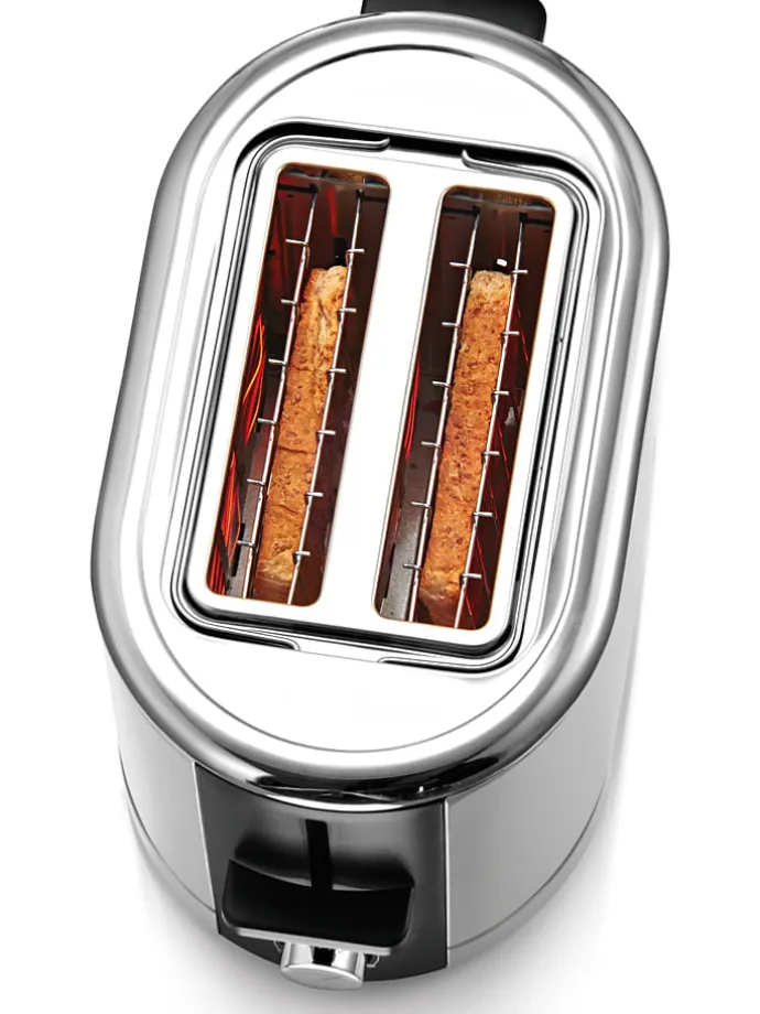 Toaster "Lono" in Silber/ Schwarz