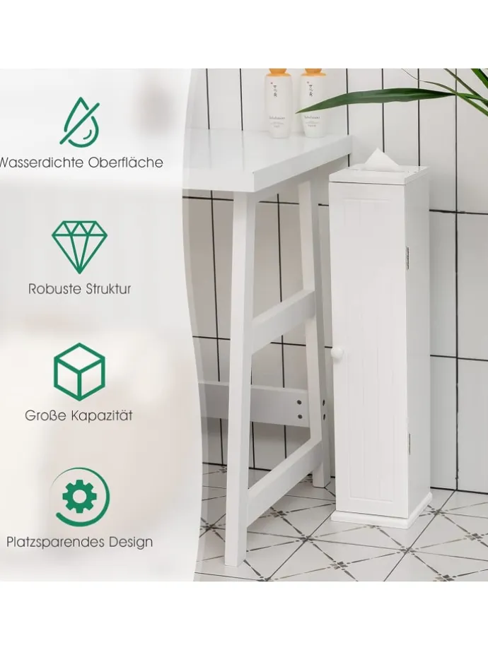 Toilettenpapier Schrank in Weiß