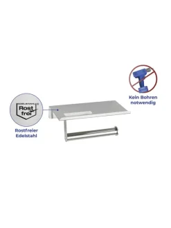 Toilettenpapierhalter in Silber - (B)18 x (H)7,5 x (T)9,5 cm