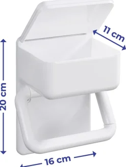 Toilettenpapierhalter in Weiß - (B)16 x (H)20 x (T)11 cm