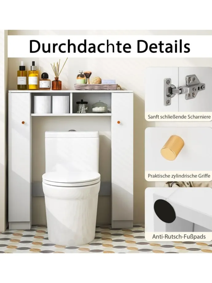 Toilettenschrank Bad Überbauschrank in Weiß
