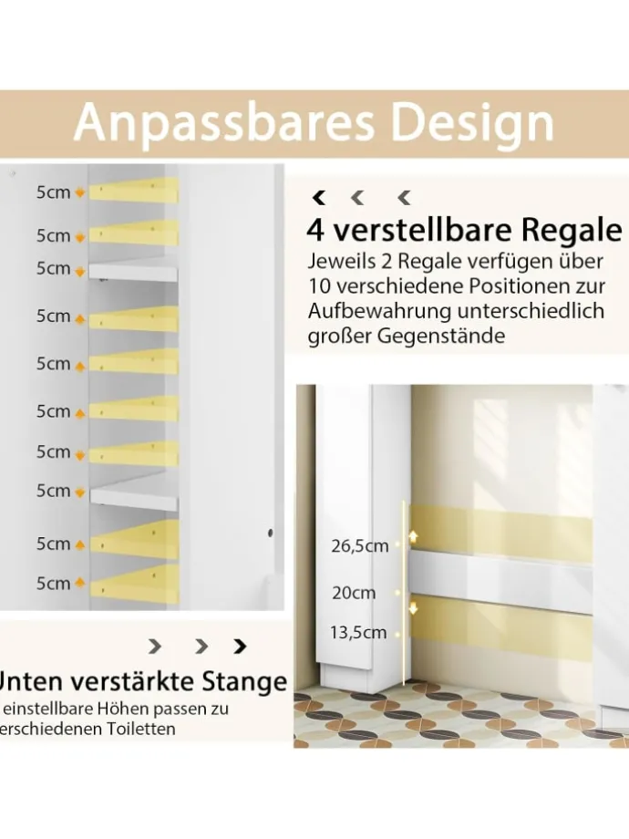 Toilettenschrank Bad Überbauschrank in Weiß