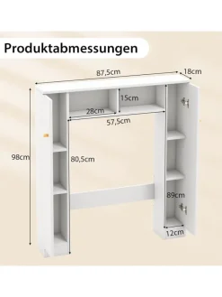 Toilettenschrank Bad Überbauschrank in Weiß