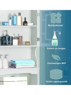 Toilettenschrank mit Tür in Weiß