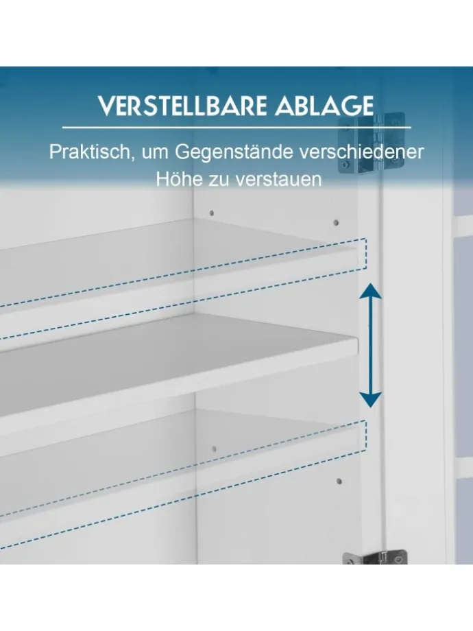 Toilettenschrank mit Tür in Weiß