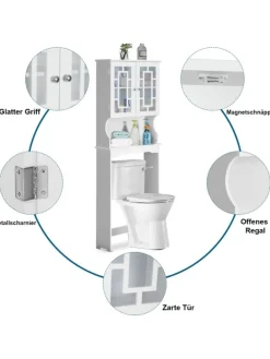 Toilettenschrank mit Tür in Weiß