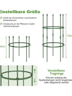 Tomaten Rankhilfe 3er Set 50x102cm in Grün