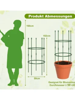 Tomaten Rankhilfe 3er Set 50x102cm in Grün