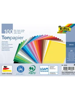Tonpapier in Bunt - 100 Blatt - DIN A5