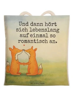 Tote Bag Füchse Liebe Design mit Spruch in Weiß