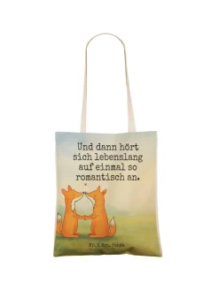 Tote Bag Füchse Liebe Design mit Spruch in Weiß