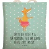 Tote Bag Fuchs Ballerina mit Spruch in Türkis Pastell