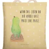 Tote Bag Schildkröte Pause mit Spruch in Gelb Pastell