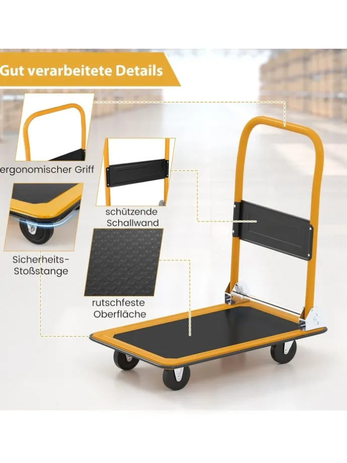 Transportwagen Klappbar bis zu 150 kg in Orange