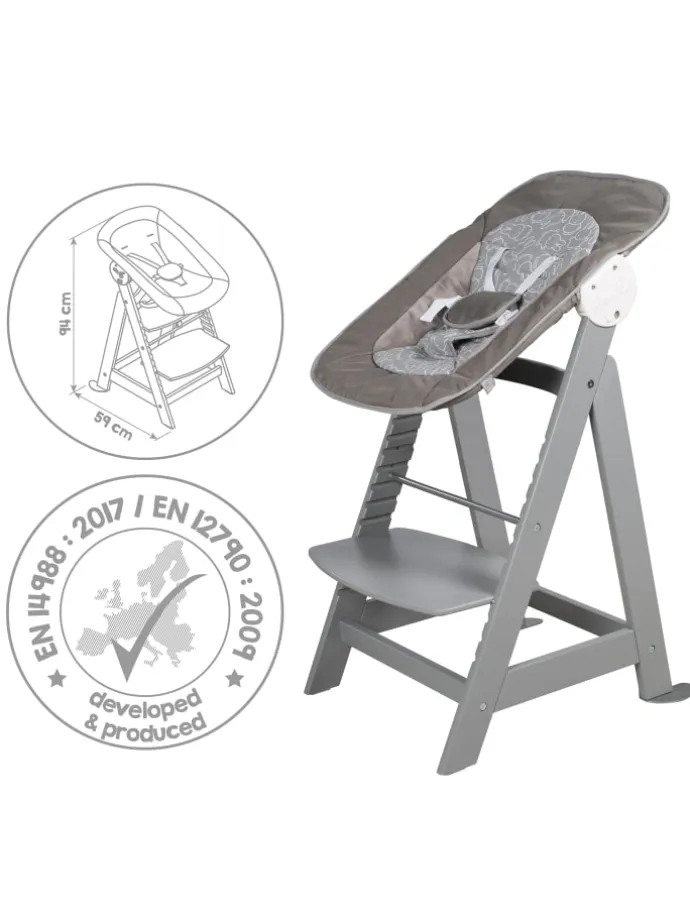 Treppenhochstuhl 'Born Up' Set 2in1 - 'Miffy' - mit Liegefunktion - Taupe