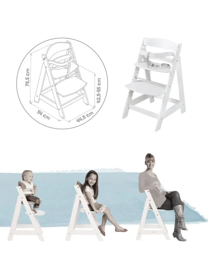 Treppenhochstuhl 'Born Up' Set 2in1 - 'roba Style' frosty green - ab Geburt