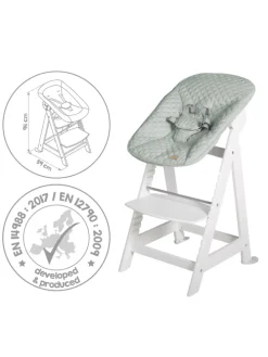Treppenhochstuhl 'Born Up' Set 2in1 - 'roba Style' frosty green - ab Geburt