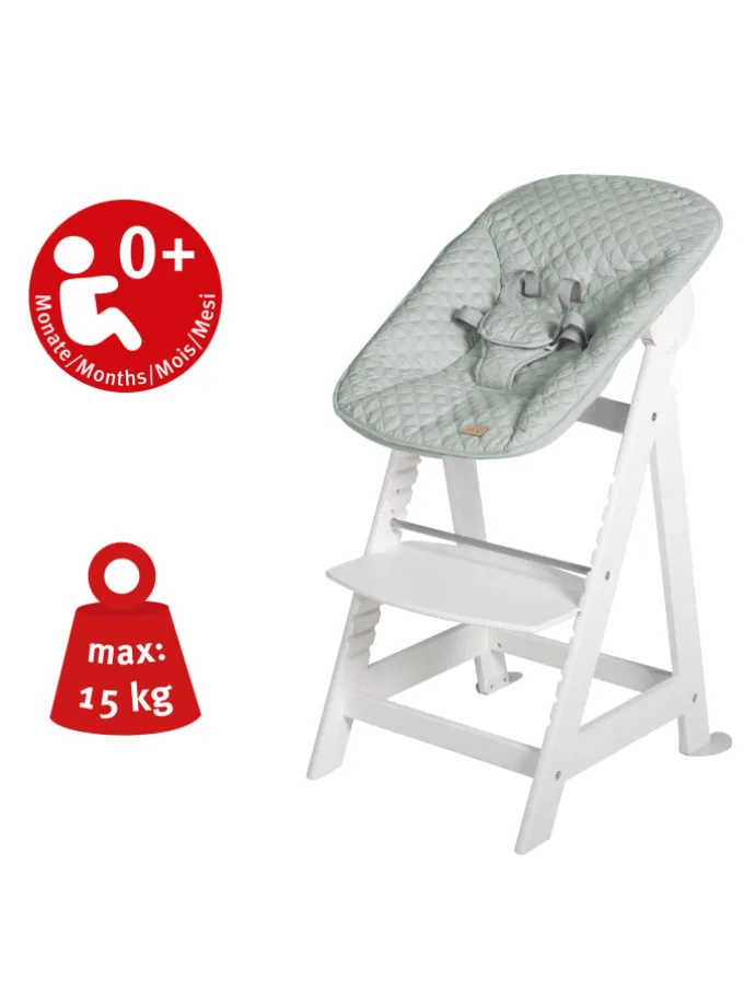 Treppenhochstuhl 'Born Up' Set 2in1 - 'roba Style' frosty green - ab Geburt