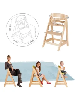 Treppenhochstuhl 'Sit Up Click & Fun' - Essbrett und Bügel - Mitwachsend - Natur