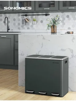 Treteimer in Dunkelgrau - 3x 18 l