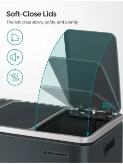 Treteimer in Dunkelgrau - 3x 18 l