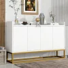 4-türiger griffloser Buffetschrank in Weiß