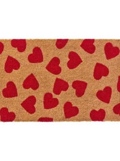 Türmatte Fußmatte rote Herzen in rot