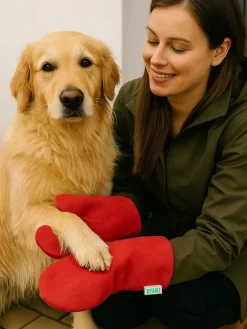 Trocknungshandschuhe in Rot - (L)38 x (B)17 cm