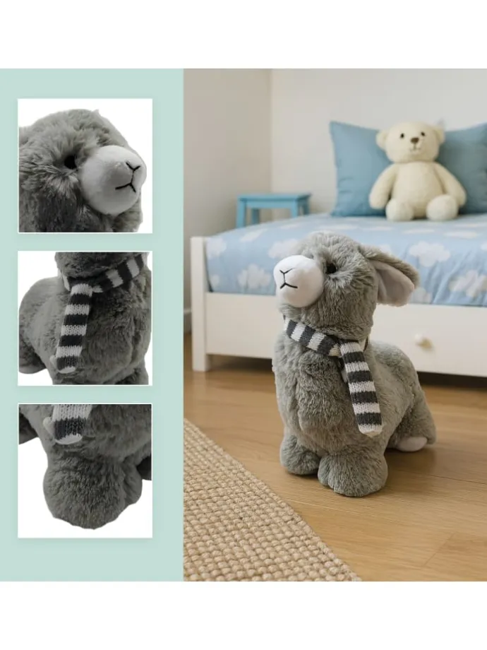 Türstopper "Alpaka" in Grau - (B)12 x (H)28 x (T)27 cm