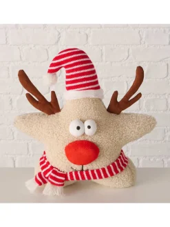 Türstopper "Rudy" in Beige/ Rot - (H)31 x Ø 13 cm