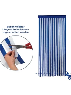 Türvorhang in Blau/ Weiß - (L)200 x (B)90 cm