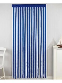 Türvorhang in Blau/ Weiß - (L)200 x (B)90 cm