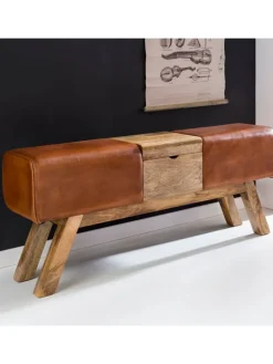 Turnbock | Echtleder, 120x29x53cm, Braun, Aufbewahrung