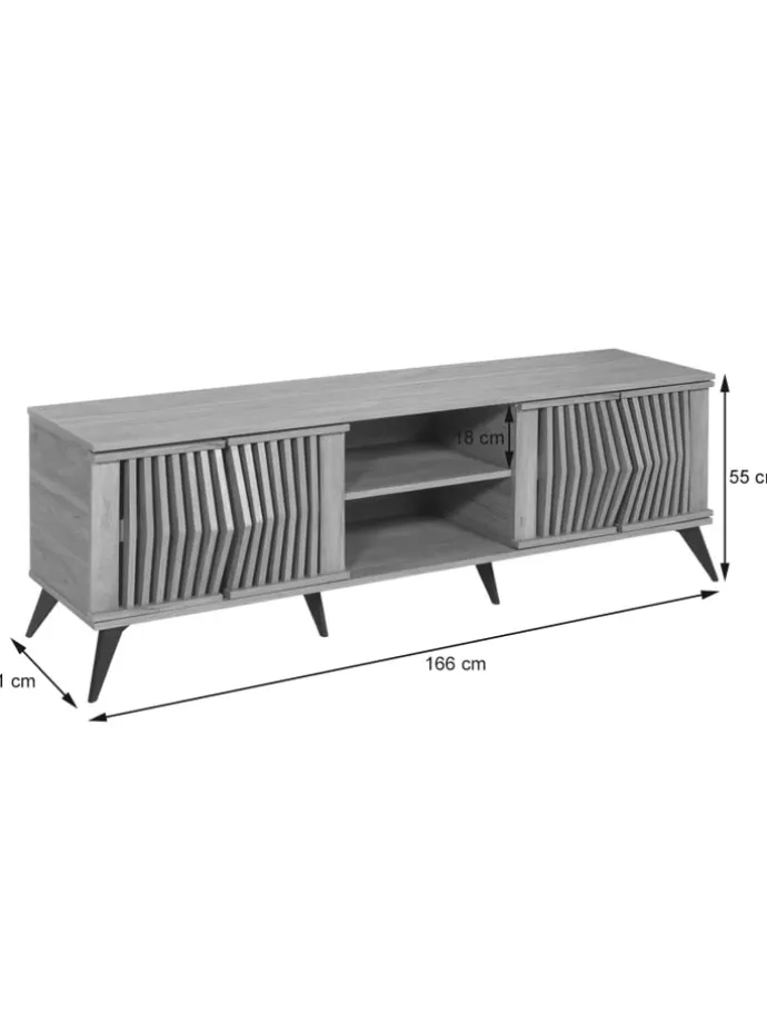 TV-Rack M45, 3D-Design Staufächer